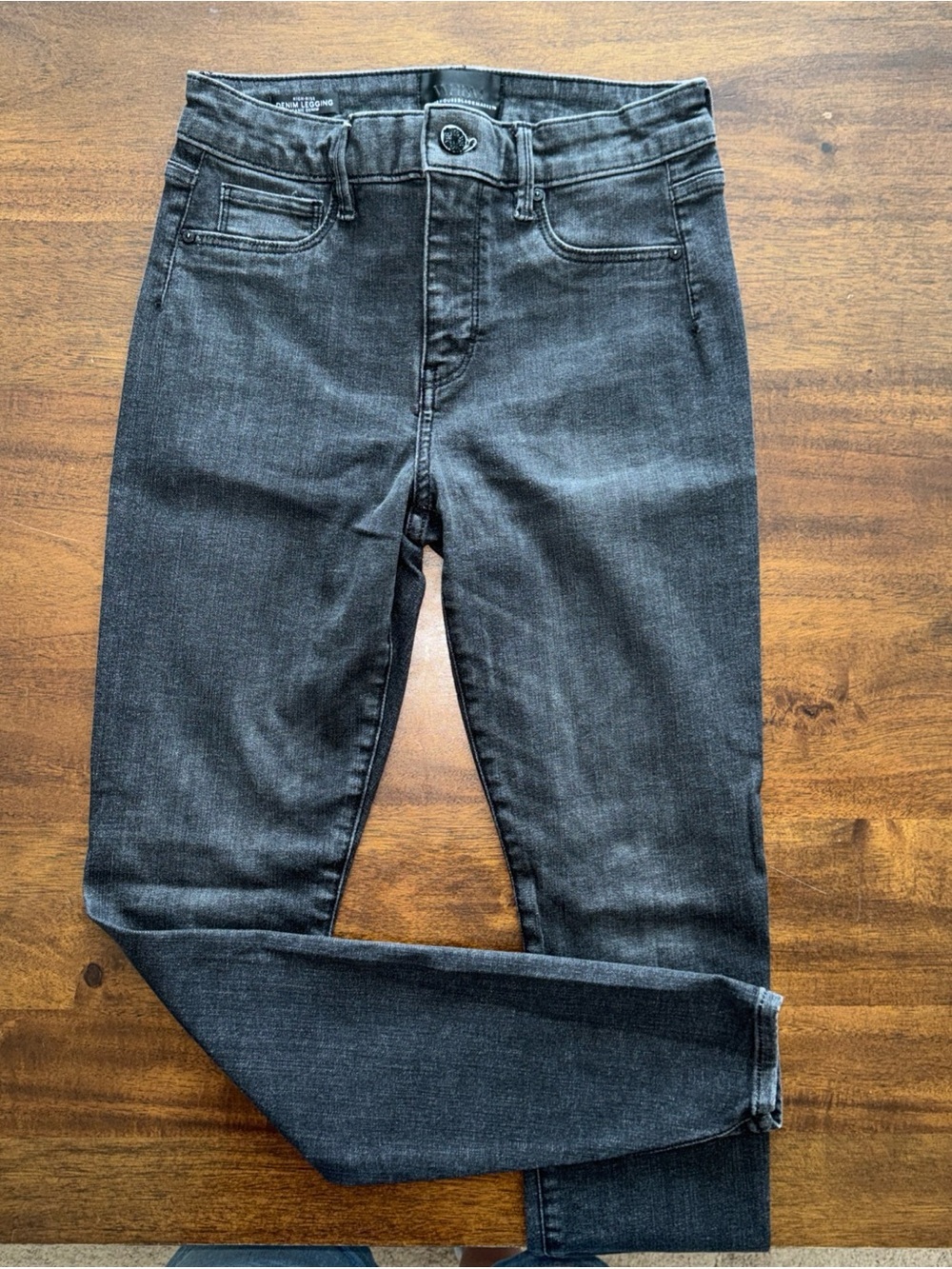 White House Black Market Washed Black Denim High Rise Legging Jeanie XS